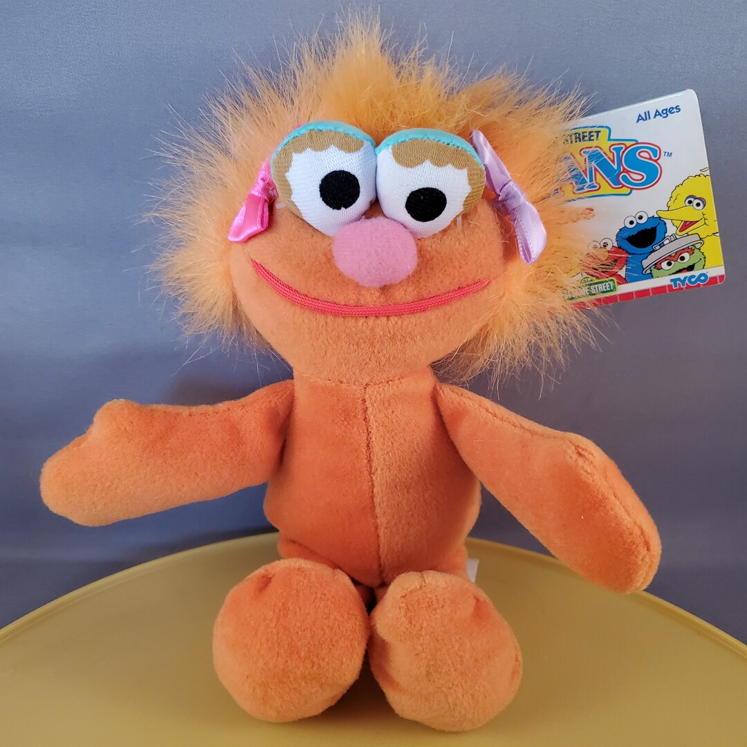 Zoe Plush Bean Bag Doll Sesame Street Tyco 8 Inch With Tag Etsy