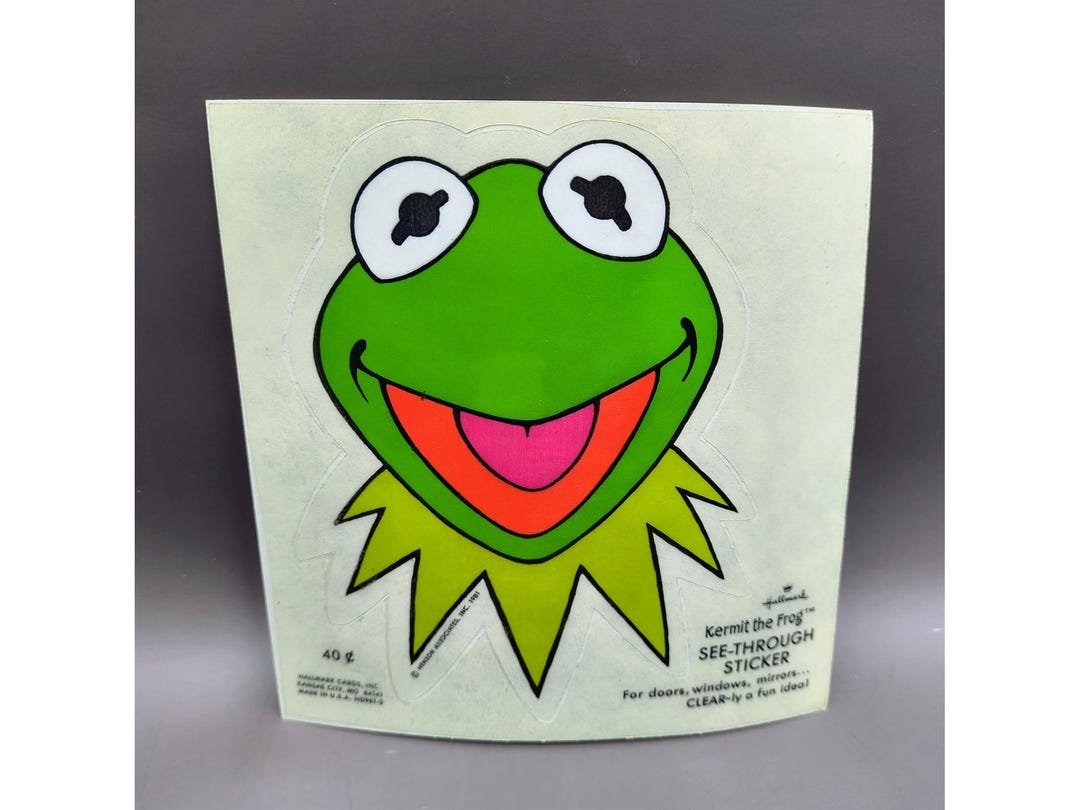 Vintage Hallmark 1981 Kermit See Through Sticker for Doors Windows ...