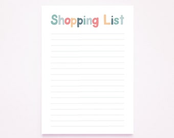 A5 Rainbow Shopping List Pad