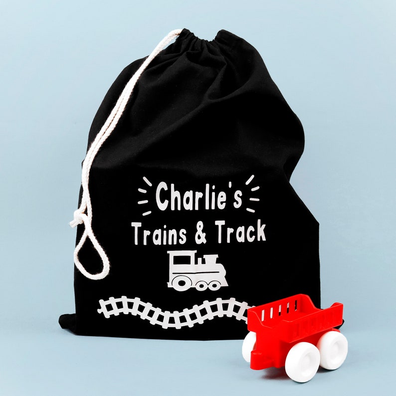 Large Personalised Train Track Toy Storage Bags Etsy UK