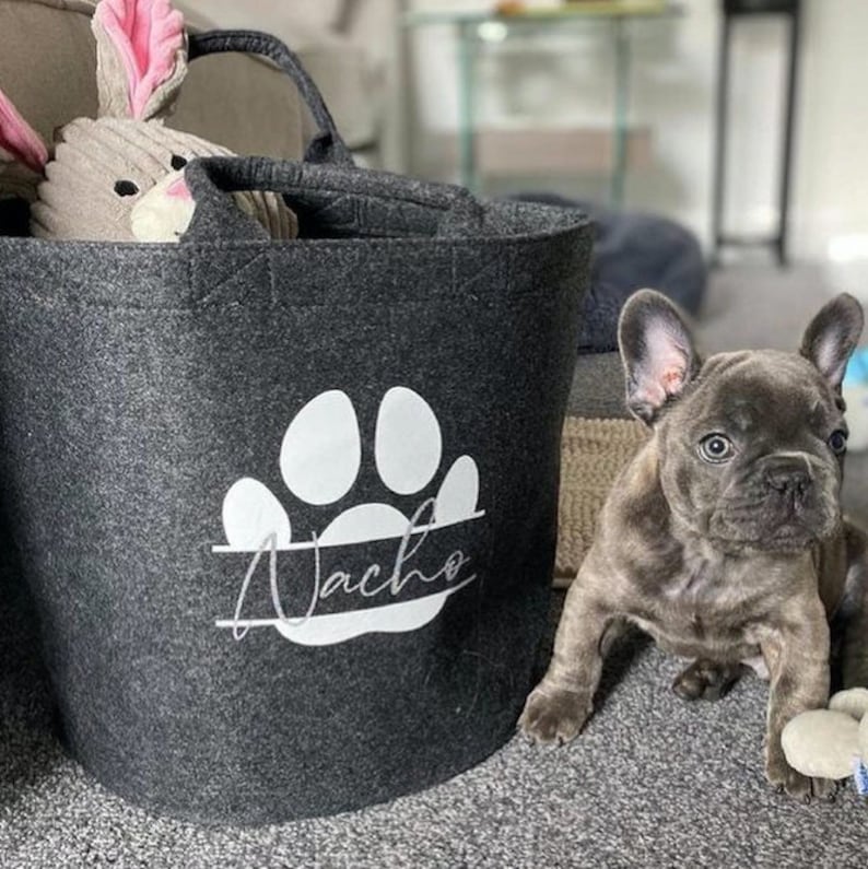 Personalised Felt Pet Paw Storage Baskets image 5