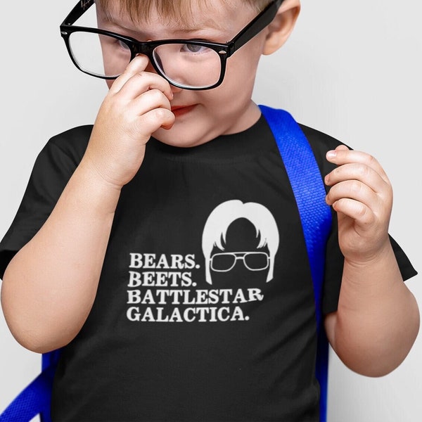 Bears Beets Battlestar Galactica Toddler T Shirt Dwight Schrute Funny Quote Tee The Office Fan Apparel Iconic TV Show Inspired Kids Shirt