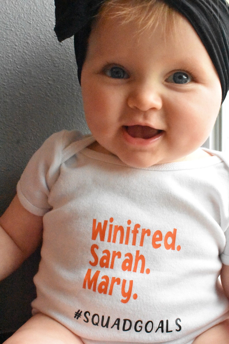 Hocus Pocus Inspired BodysuitWinifred Sarah MaryHalloween BabyHalloween Outfits#SquadgoalsSanderson SistersPreemieLong Sleeve Baby