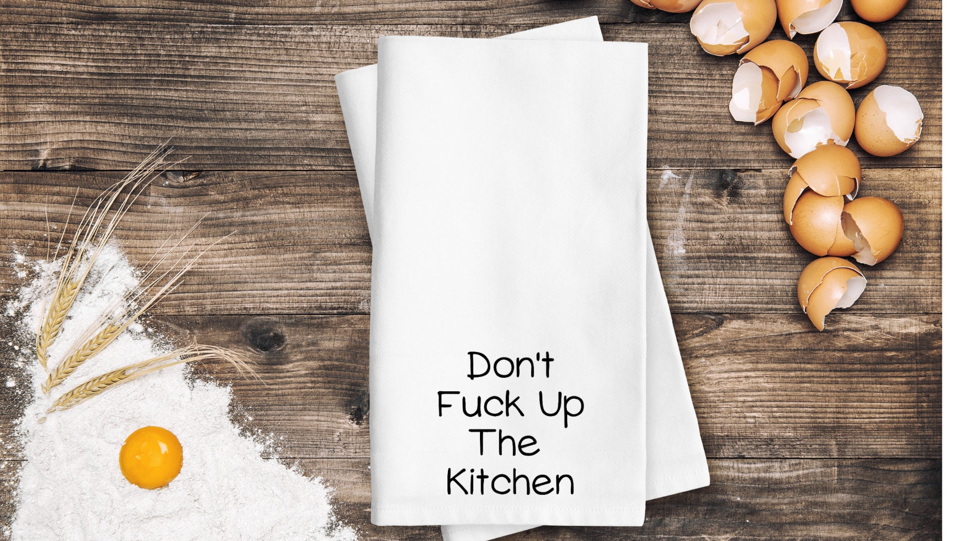 Custom Made Retro Don't Fuck Up My Kitchen Towel Dish Cloth Set