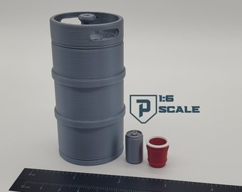 1:6 Scale Keg Quarter Barrel 3D Printed Miniature Prop Pack Action Figure Doll Camping Accessory