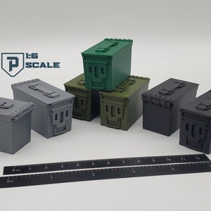 1:6 Scale Military Ammo Can 3D Printed Miniature Prop Action Figure Accessory