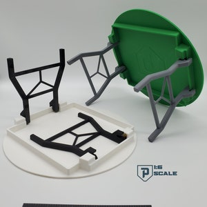 Mesa de cartas plegable redonda a escala 1:6, figura de acción en miniatura impresa en 3D, accesorio para acampar