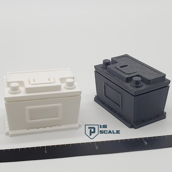 1:6 Scale Battery 2 Pack - Car or Truck - Multiple Color Options 3D Printed Miniature Action Figure Doll Accessory