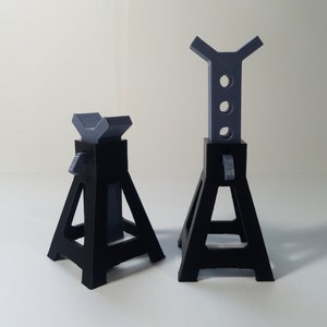 1:10 Scale Jack Stands &quot;6 Ton&quot; - 2 Pack - Adjustable - Scale RC Accessories - Multiple Color Choices 3D Printed Miniature