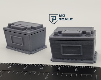 Batterij op schaal 1:10 - 2 stuks - auto of vrachtwagen - meerdere kleuropties 3D-geprint miniatuuraccessoire