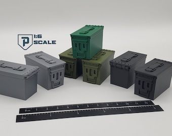 1:6 Scale Military Ammo Can 3D Printed Miniature Prop Action Figure Accessory