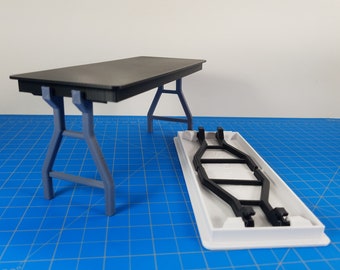 1:10 Scale Large Folding Table - Folding Legs - Multiple Color Options 3D Printed Miniature Accessory