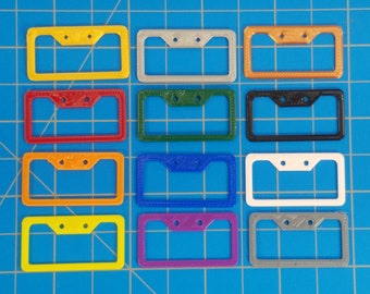 1:10 Scale License Plate Cover - 4 Pack - Multiple Color Options 3D Printed Miniature Accessory