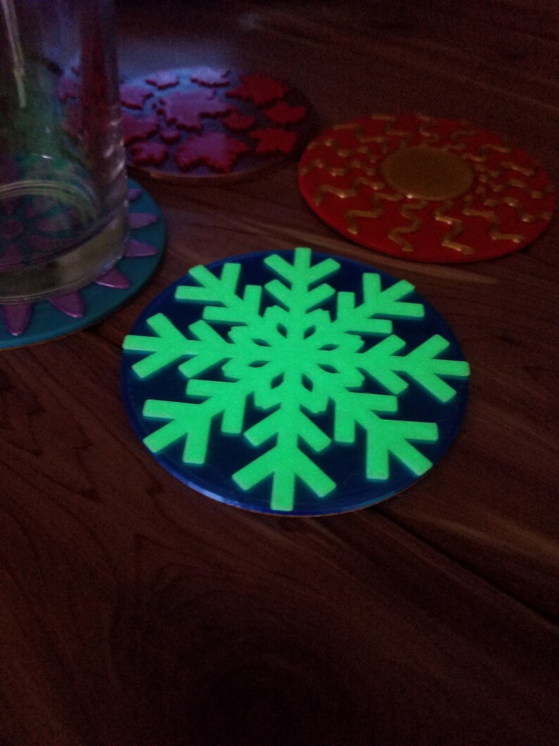 Snowflake Coaster 3D Printed Cute Holiday Seasonal Table Decor