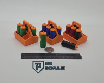 1:6 Scale Squeeze Bottles for Sports Hydration with Carrier "32 oz" Water Bottle 3D Printed Miniature Prop Action Figure Doll Accessory