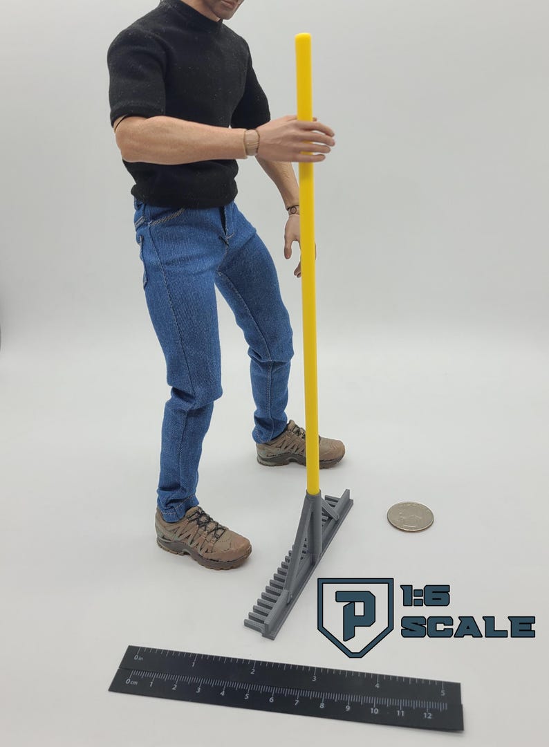 Rake Ruler 1:6 Scale Landscape Rake 3D Printed Miniature Prop Action Figure Doll ...