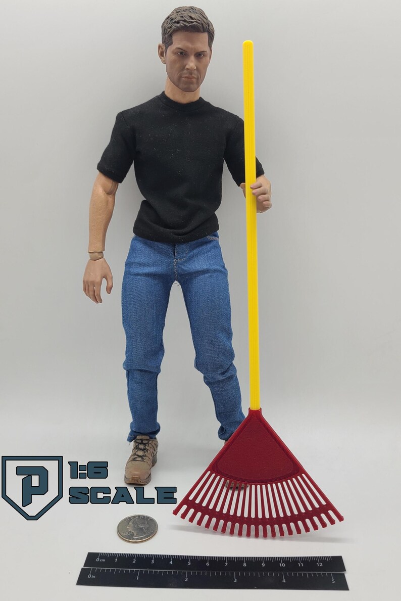 The Rake Custom Figure 1:6 Scale Leaf Rake 3D Printed Miniature Prop Action Figure Doll Fairy ...