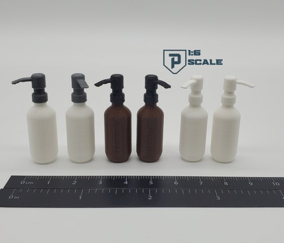 1:6 Scale Soap Dispenser 2 Pack 3D Printed Miniature Prop Action Figure Doll Dollhouse Accessory