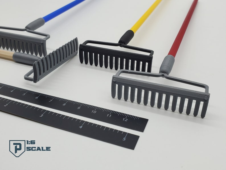 Rake Ruler 1:6 Scale Garden Rake 3D Printed Miniature Prop Action Figure Doll ...