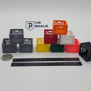 1:12 Scale Milk Crate 3 Pack Miniature Prop Diorama Action Figure Dollhouse Accessory