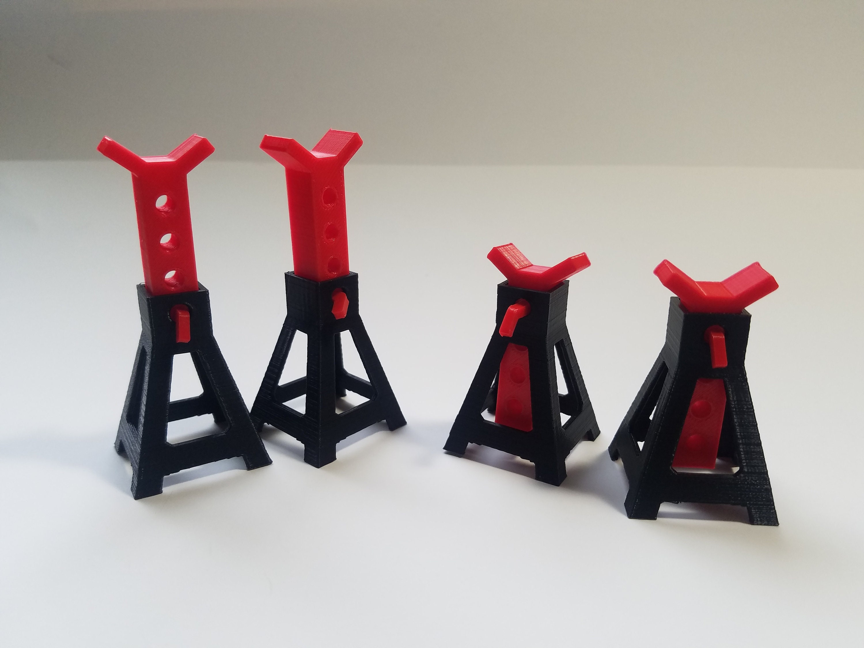 1 10 Scale Jack Stands 3 Ton 4 Pack Adjustable Scale RC Accessories Multiple Color Choices 3D Printed Miniature Etsy