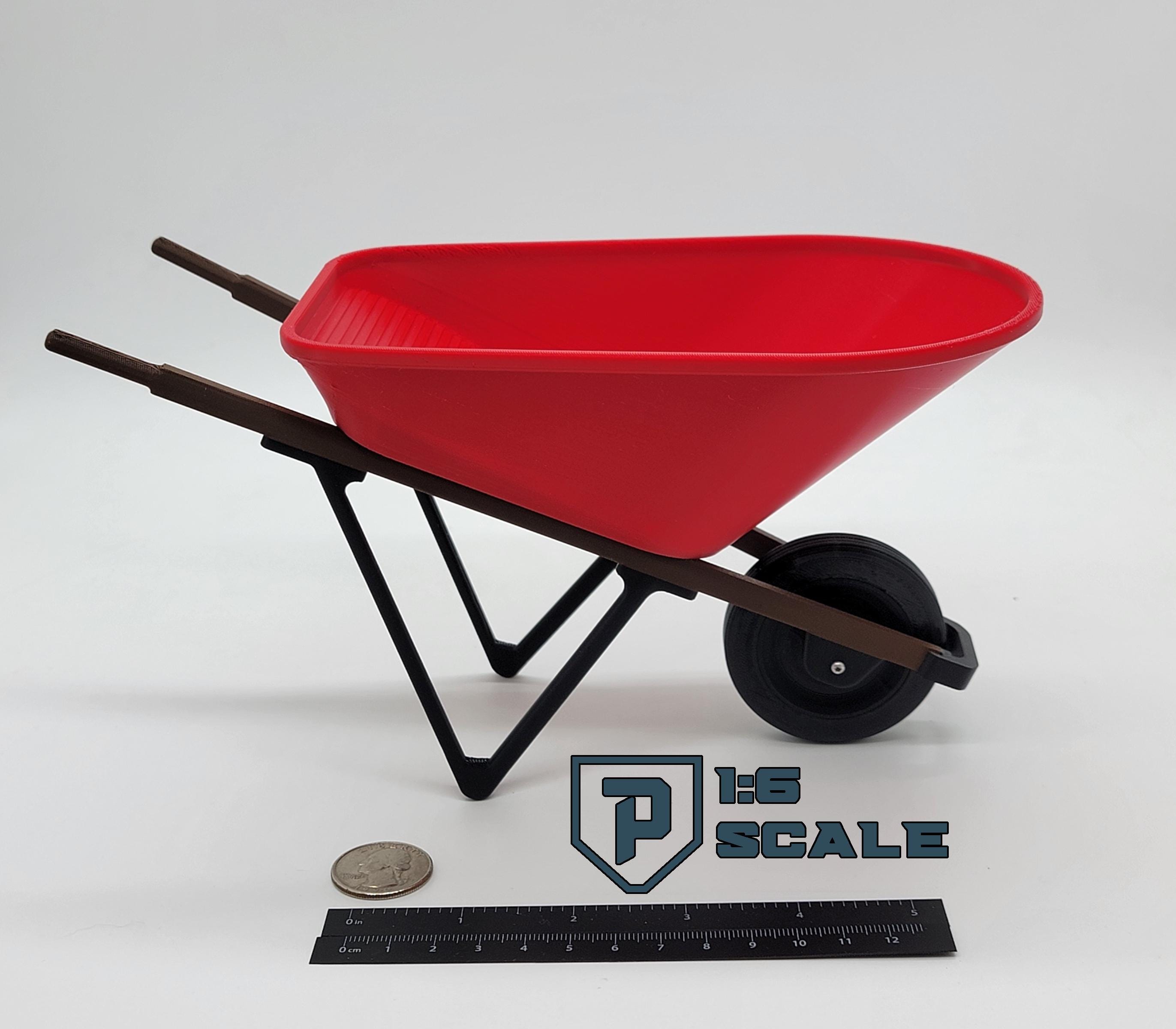1:6 Scale Wheelbarrow 3D Printed Miniature Prop Action Figure Doll ...