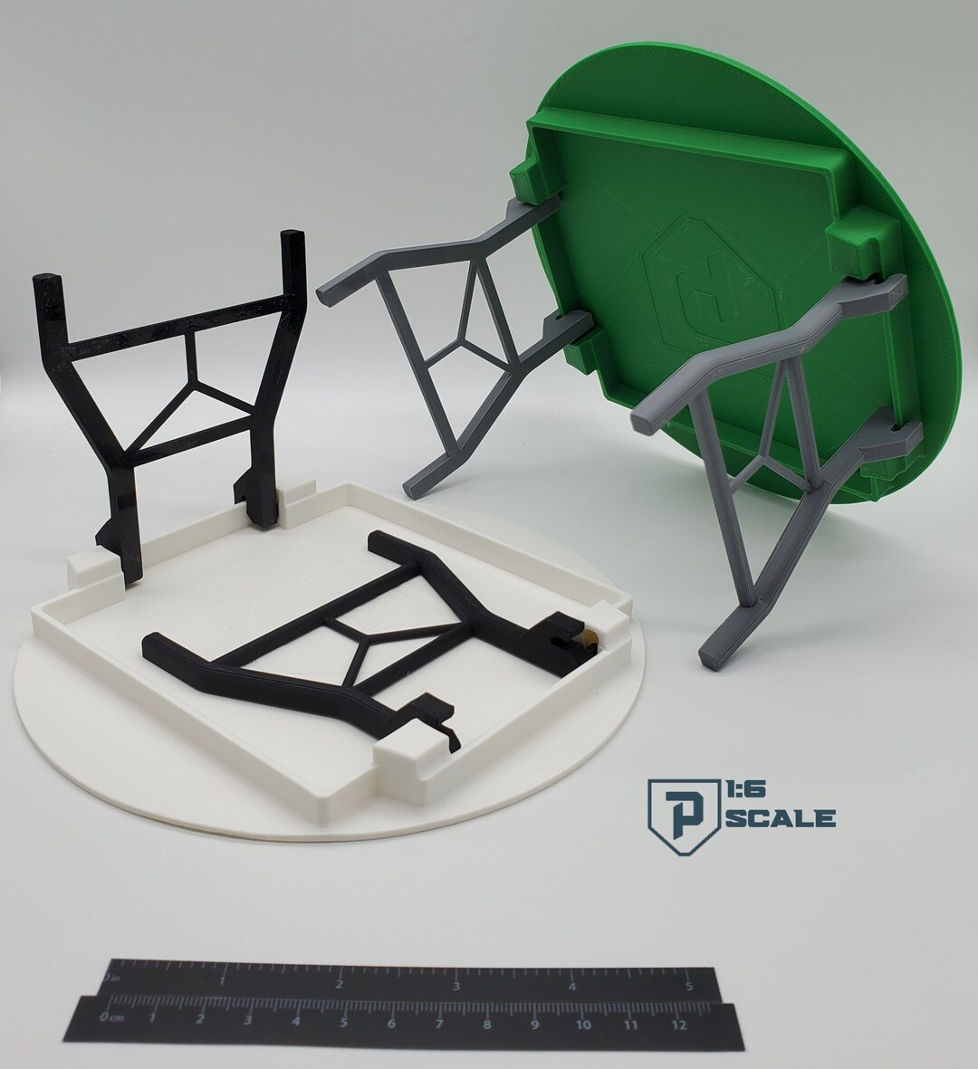 1:6 Scale Round Folding Card Table 3D Printed Miniature Prop Action ...