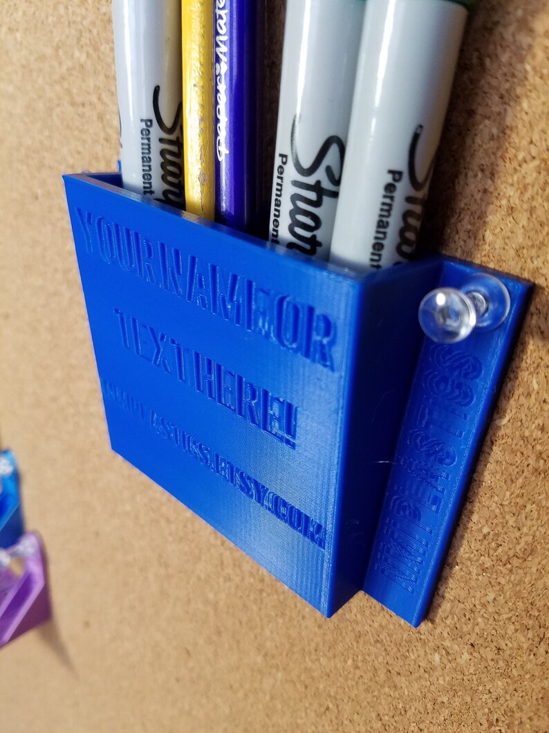 Personalized Cubicle Wall Pen Holder Corkboard Business Card Etsy