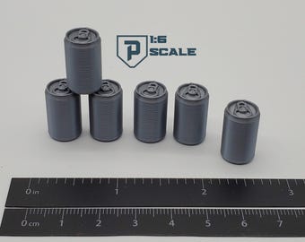 1:6 Scale Drink Cans 12oz Style 3D Printed Miniature Prop Action Figure Doll Accessory