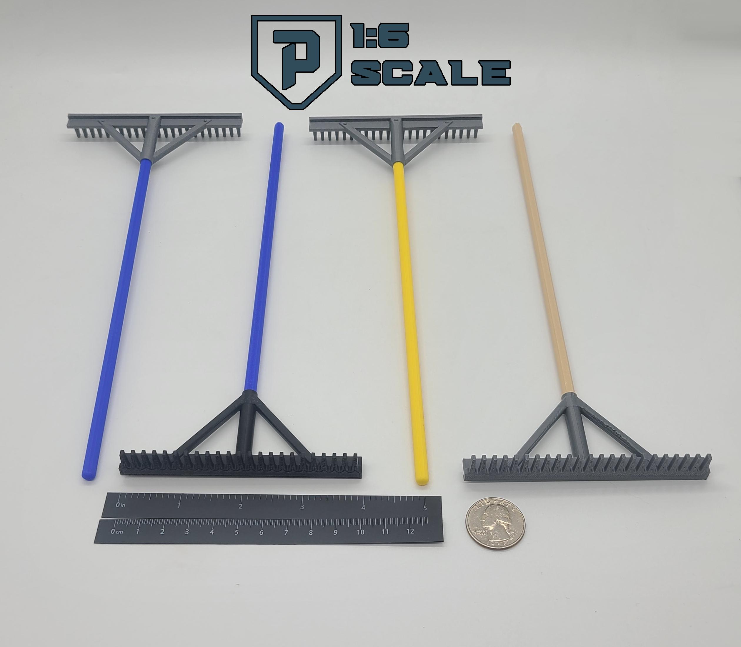 1:6 Scale Landscape Rake 3D Printed Miniature Prop Action Figure Doll ...