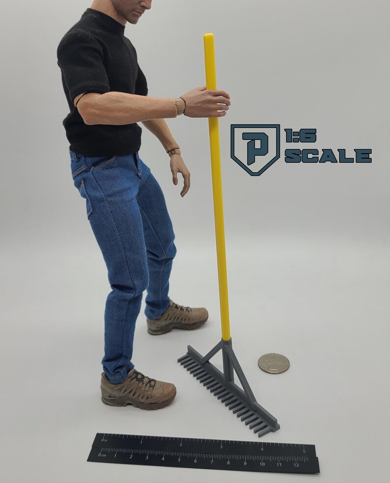 Rake Ruler 1:6 Scale Landscape Rake 3D Printed Miniature Prop Action Figure Doll ...