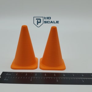 1:10 Scale Traffic Cone 2 Pack - RC Accessory - Garage Diorama - Multiple Color Options 3D Printed Miniature