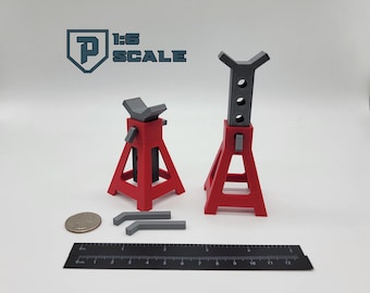 1:6 Scale Jack Stands "3 Ton" 2 Pack Miniature Model Garage Diorama Action Figure Prop Doll Accessory