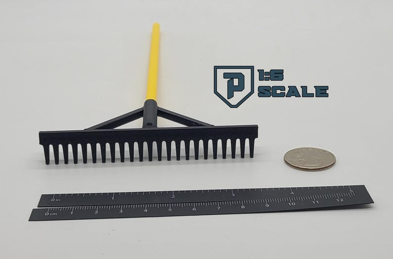 Rake Ruler 1:6 Scale Landscape Rake 3D Printed Miniature Prop Action Figure Doll ...