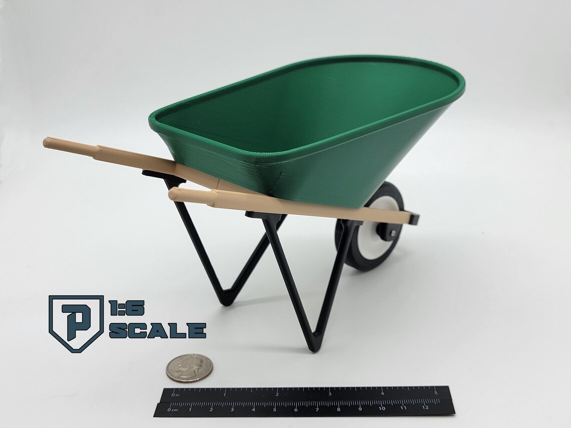 1:6 Scale Wheelbarrow 3D Printed Miniature Prop Action Figure Doll ...