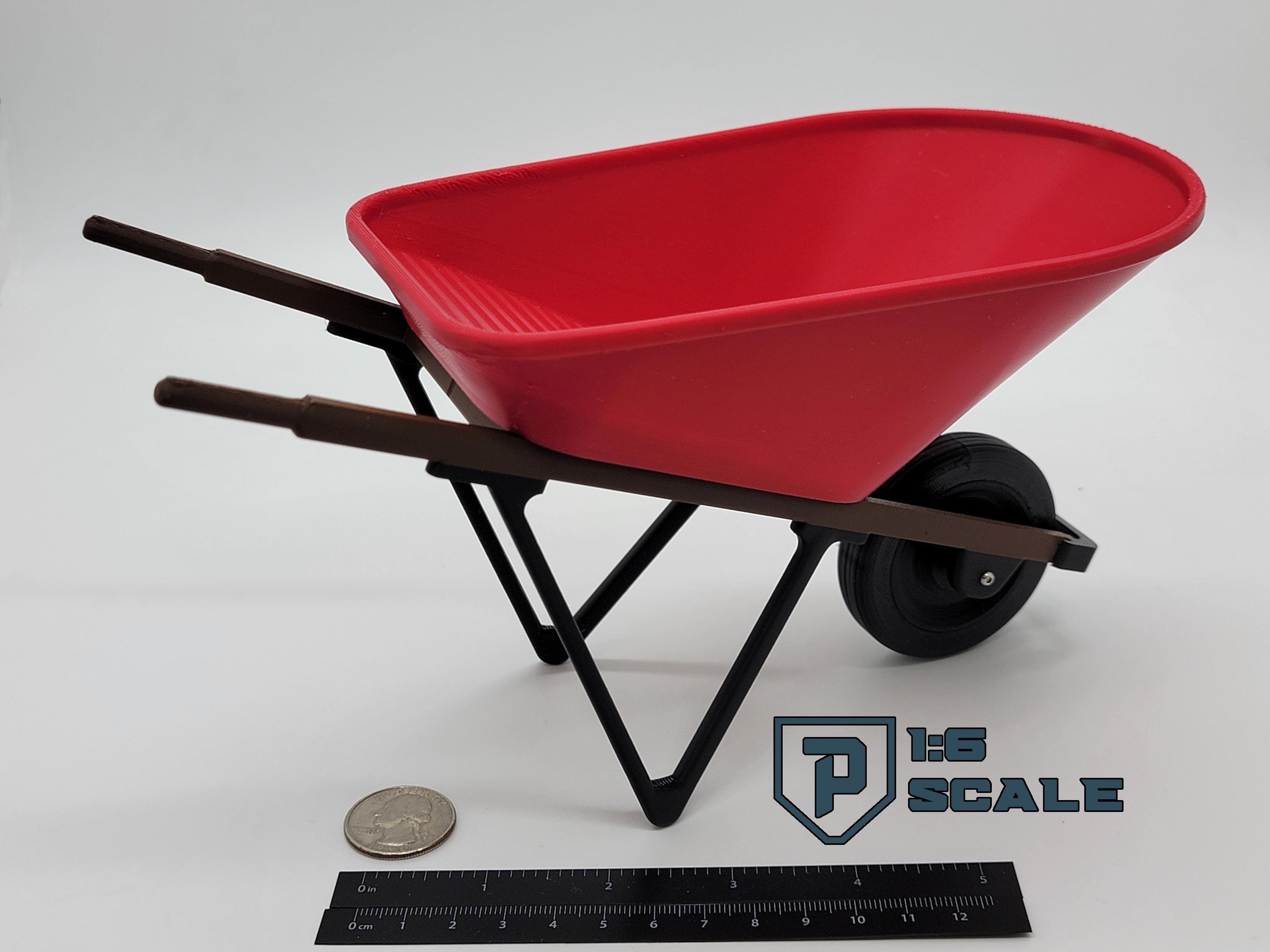 1:6 Scale Wheelbarrow 3D Printed Miniature Prop Action Figure Doll ...