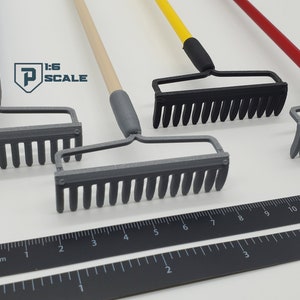 Rake Ruler 1:6 Scale Garden Rake 3D Printed Miniature Prop Action Figure Doll ...