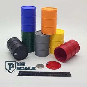 1:12 Maßstab Ölfass 55 Gallonen Barrel Replica 3D Gedruckt Miniatur Container Garage Diorama Prop Zubehör
