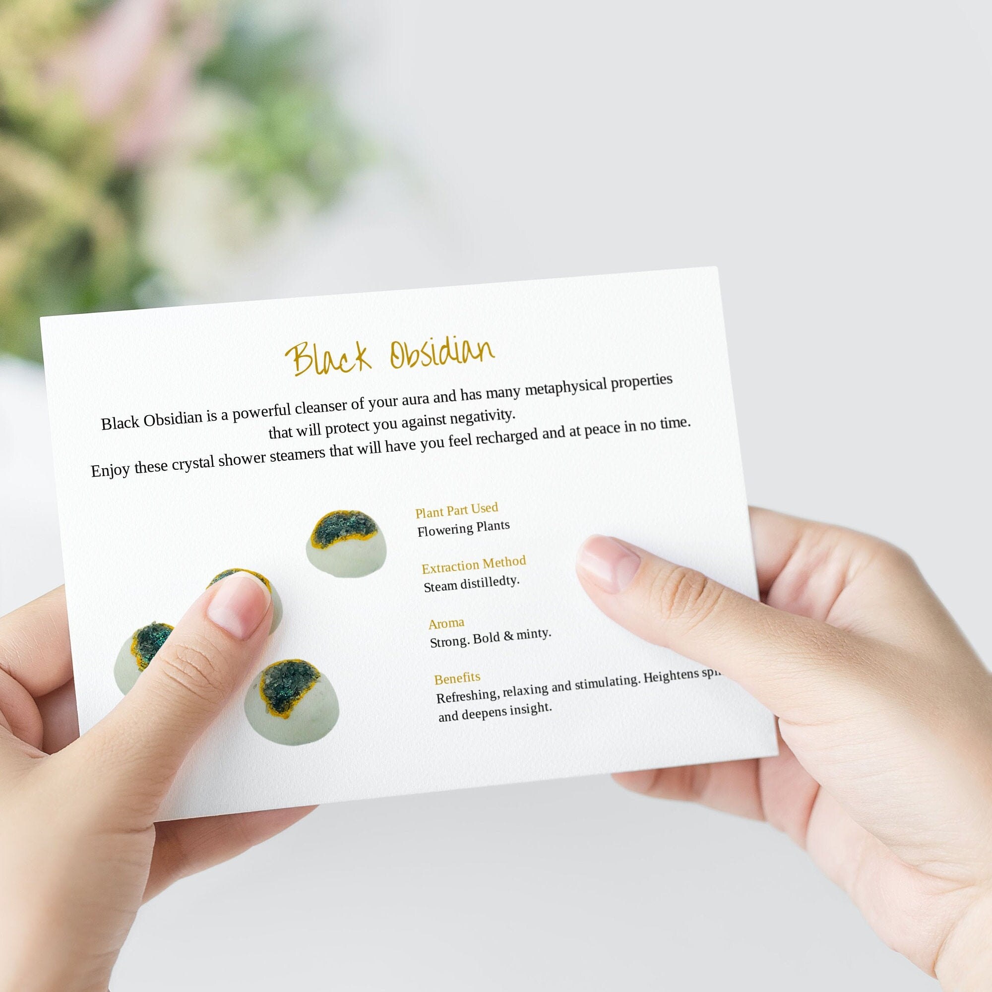 Black Obsidian Headache Relief Shower Steamer Black Gold Etsy