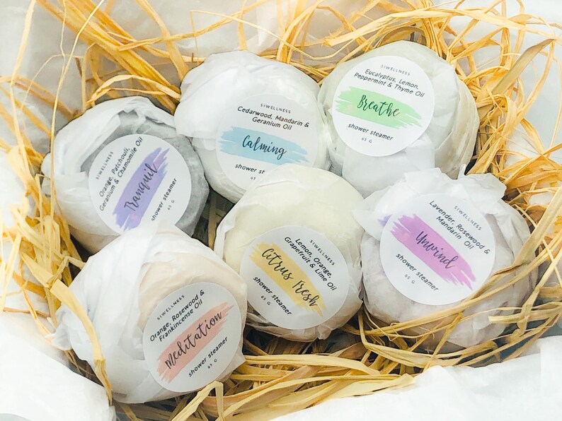 6 Organic Shower Steamers Shower Tablets Shower Steam Gift Etsy