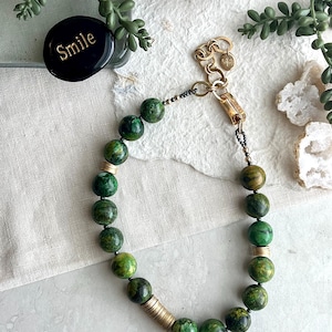 Bold Statement Nekclace/Large Bead Gemstone Necklace/Chunky Beaded Necklace/Handmade Large Beaded Gemstone Necklace/OOAK Statement Necklace