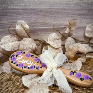 Personalized Hand Painted Wooden Baby Hair Brush | Baby Gift Idea | Custom Baby Girl Gift