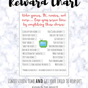 Screen Time Reward Chart