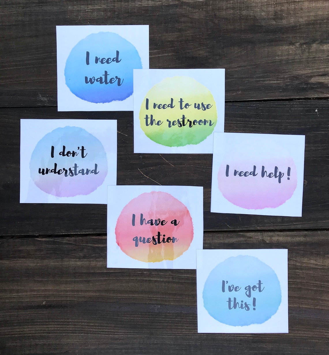 Nonverbal Communication Cards [printable] Watercolor Cards for ...