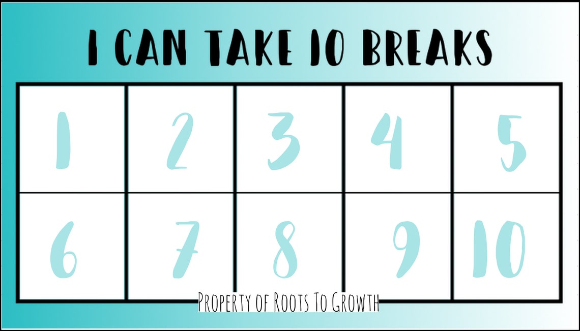 Break Cards PRINTABLE for Children With Autism, ADHD and Behavioral Break Cards PRINTABLE for Children With Autism, ADHD and Behavioral