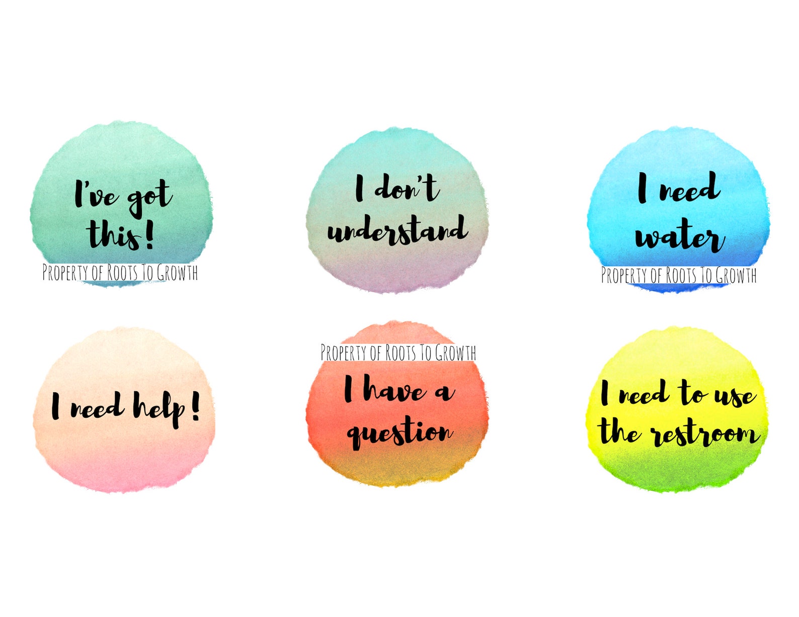 Nonverbal Communication Cards printable Watercolor Cards for - Etsy ...