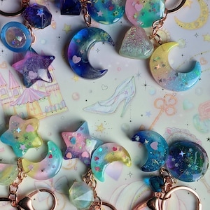 Kawaii moon star uchuukei pastelgoth bolso charm llavero
