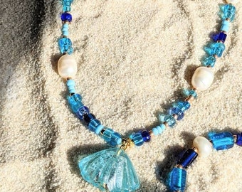 Dainty mescola perline e collana di perle con vetro di Murano