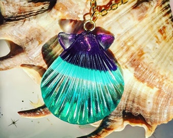 Collana di conchiglie gonfie pendente conchiglia oceanica marina