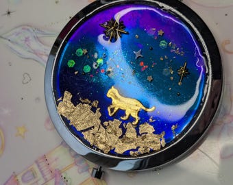 Specchio compatto Cielo notturno e Kitty